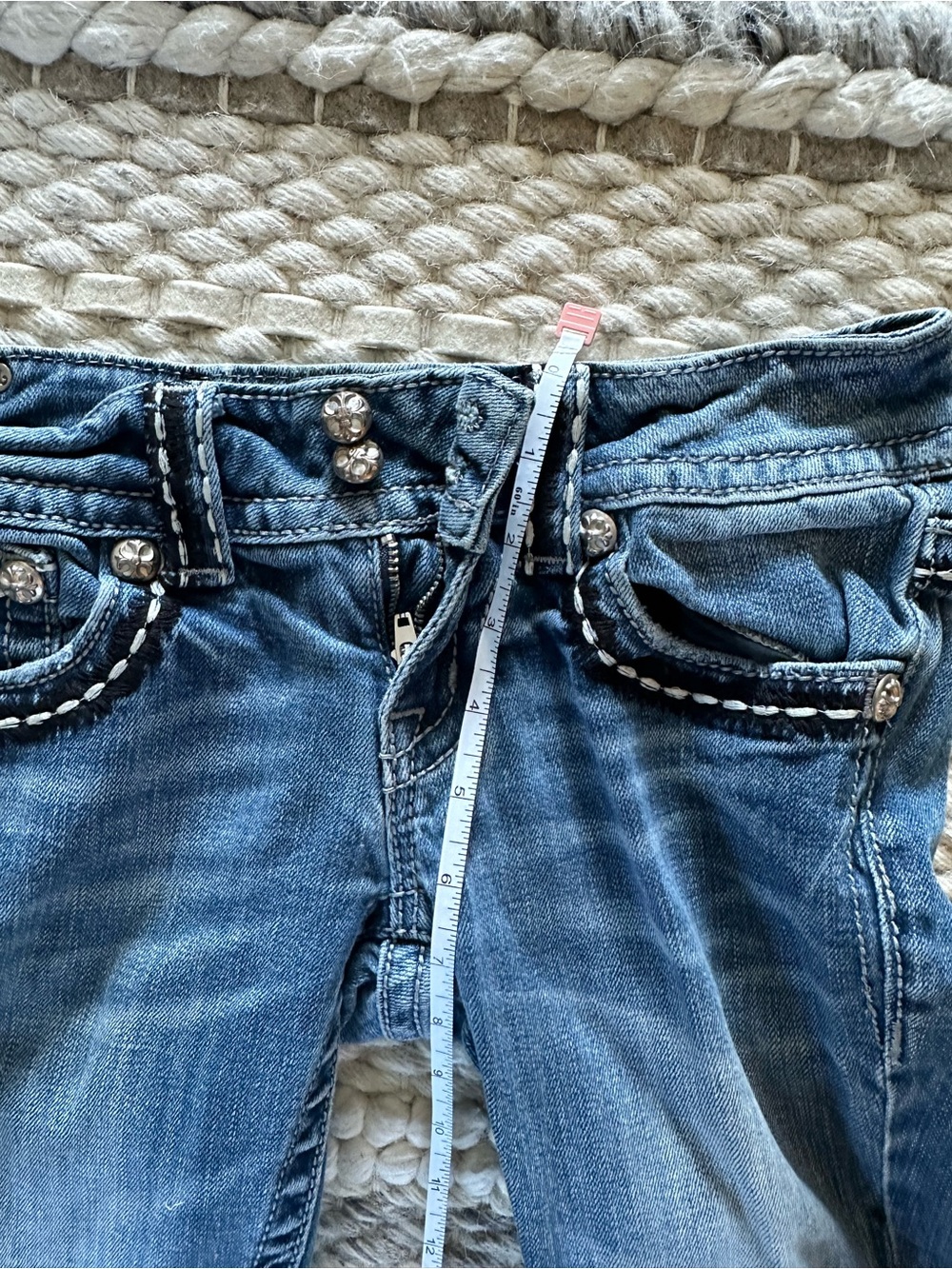 Y2K Miss Me Women's Dark Blue Bootcut Jeans size 25 - Picture 7 of 9